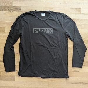Men's Large Gymshark Crewneck Long Sleeve Graphic Tee in Black